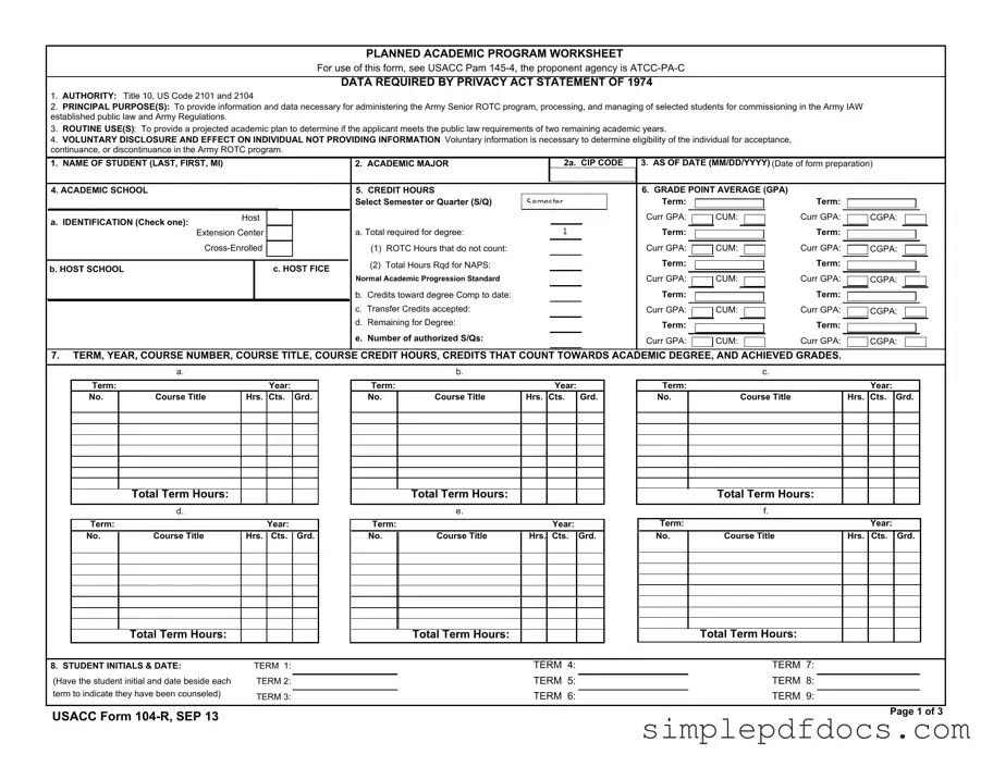 Fill Your 104 R Form