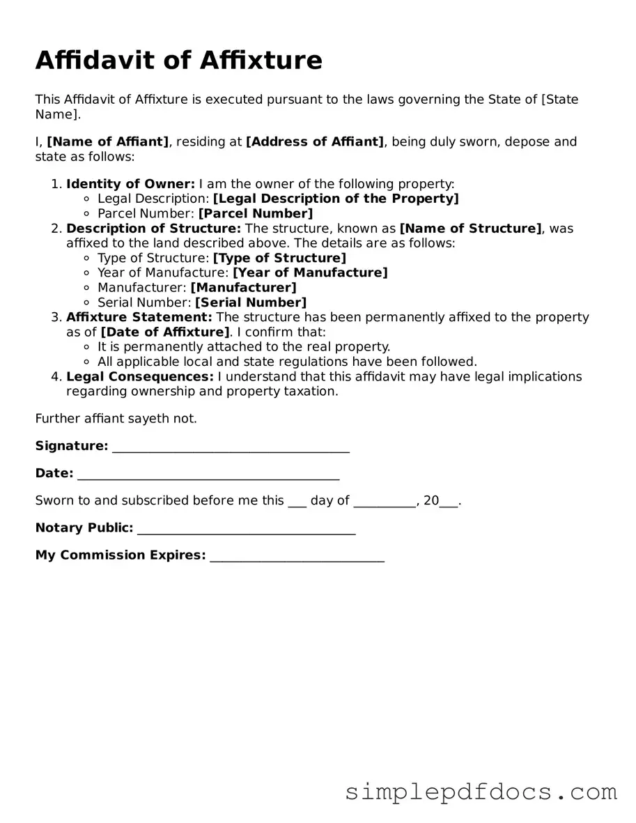 Attorney-Approved Affidavit of Affixture Form