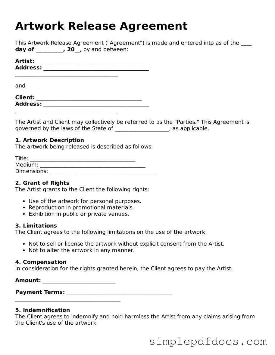 Attorney-Approved Artwork Release Form