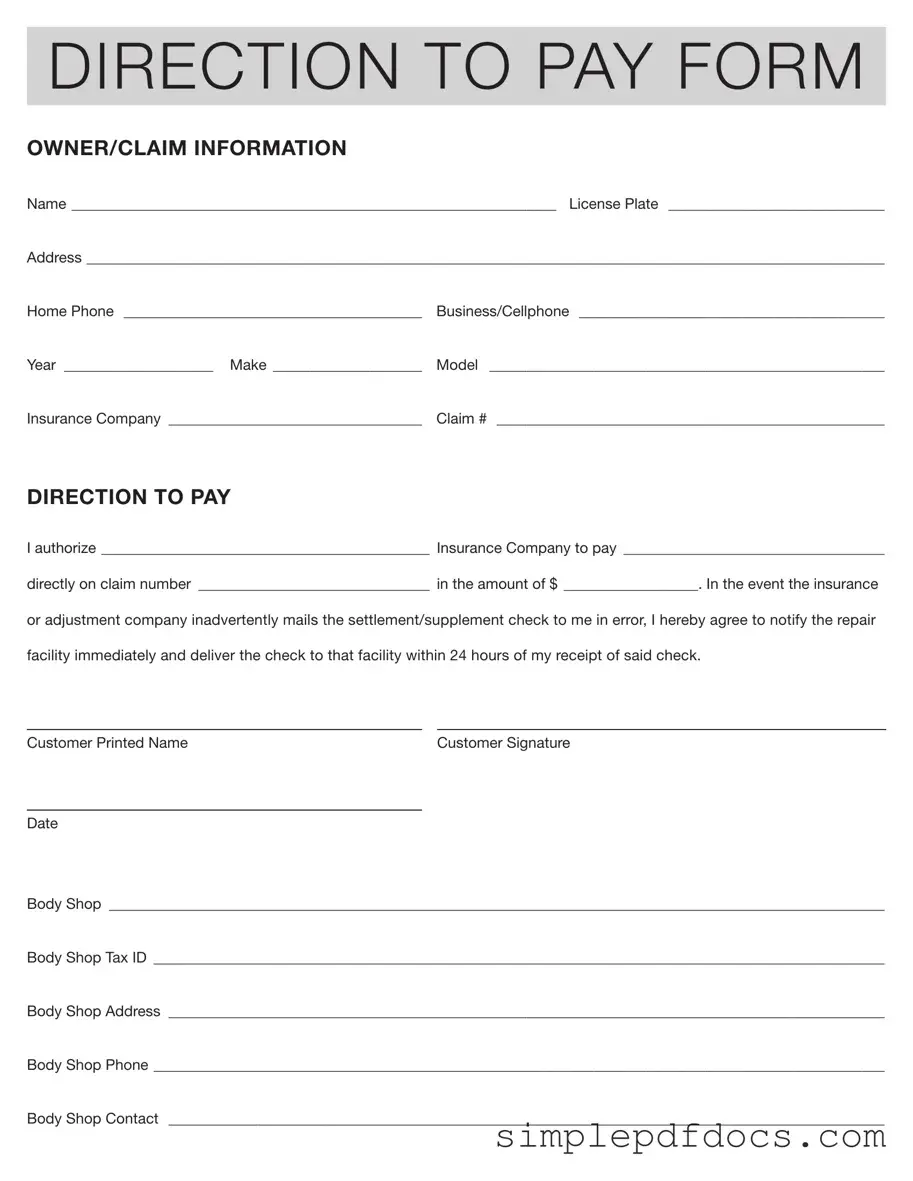 Fill Your Authorization And Direction Pay Form