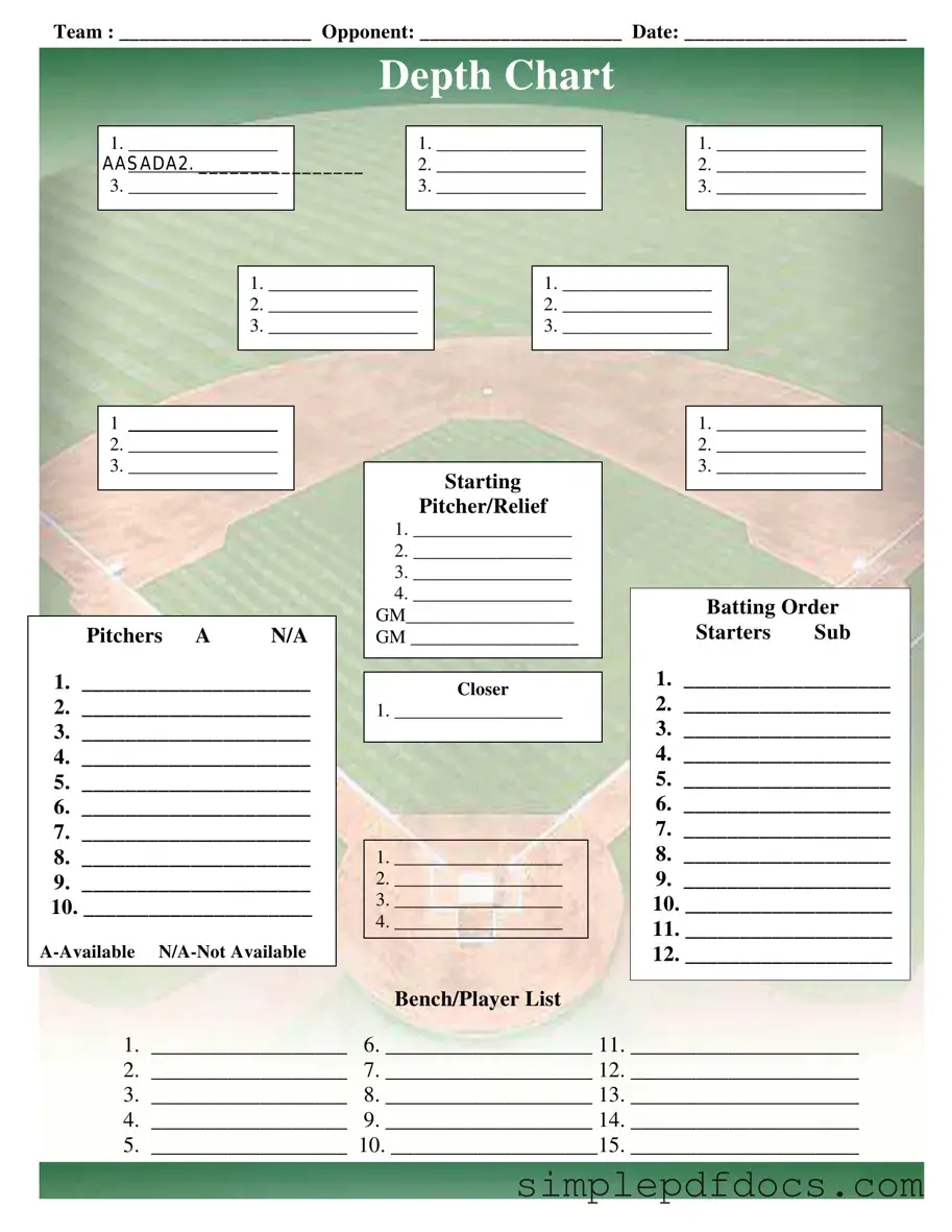 Fill Your Baseball Field Lineup Form