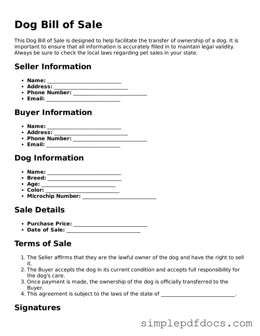 Attorney-Approved Dog Bill of Sale Form