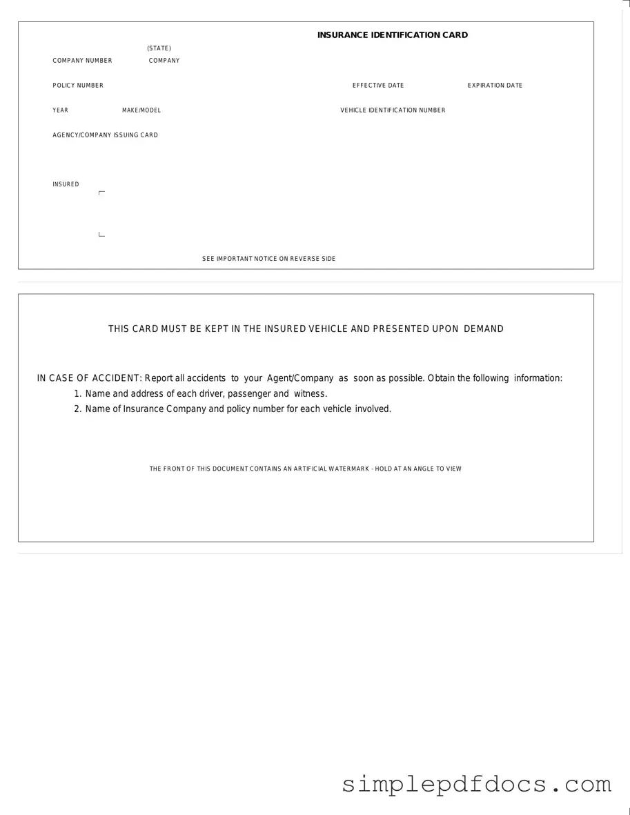 Fill Your Auto Insurance Card Form