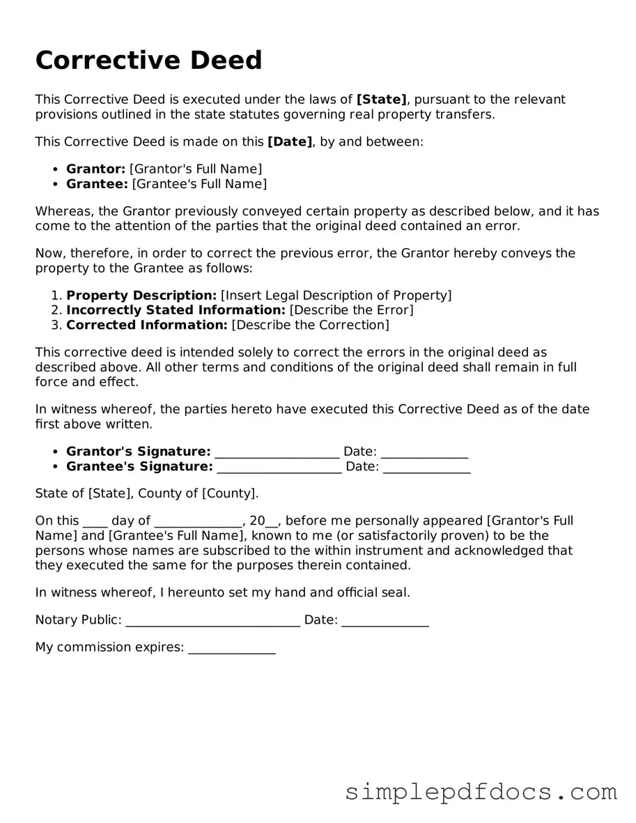 Attorney-Approved Corrective Deed Form