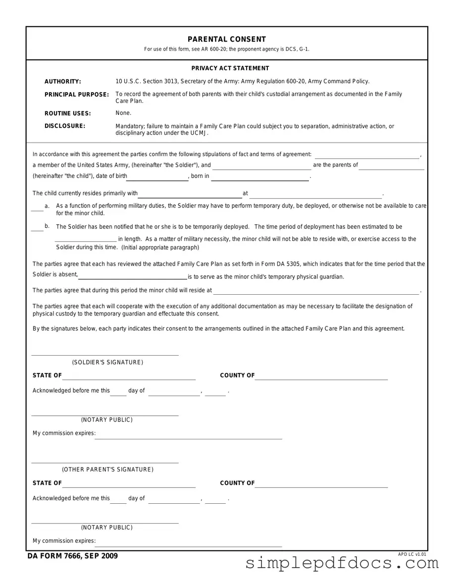 Fill Your DA 7666 Form