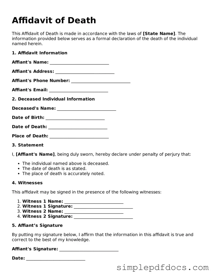 Attorney-Approved Affidavit of Death Form