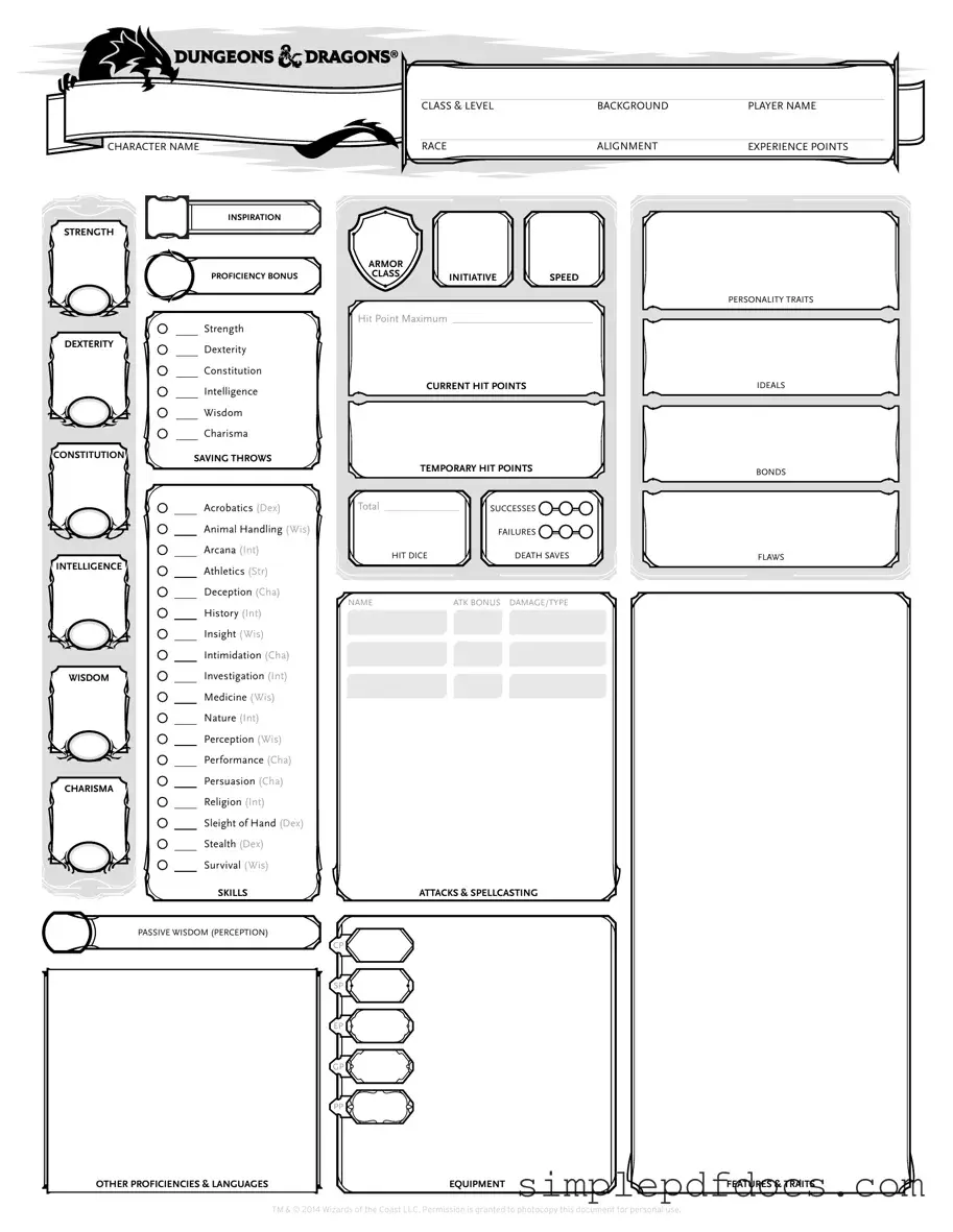 Fill Your Dnd Character Sheet Form