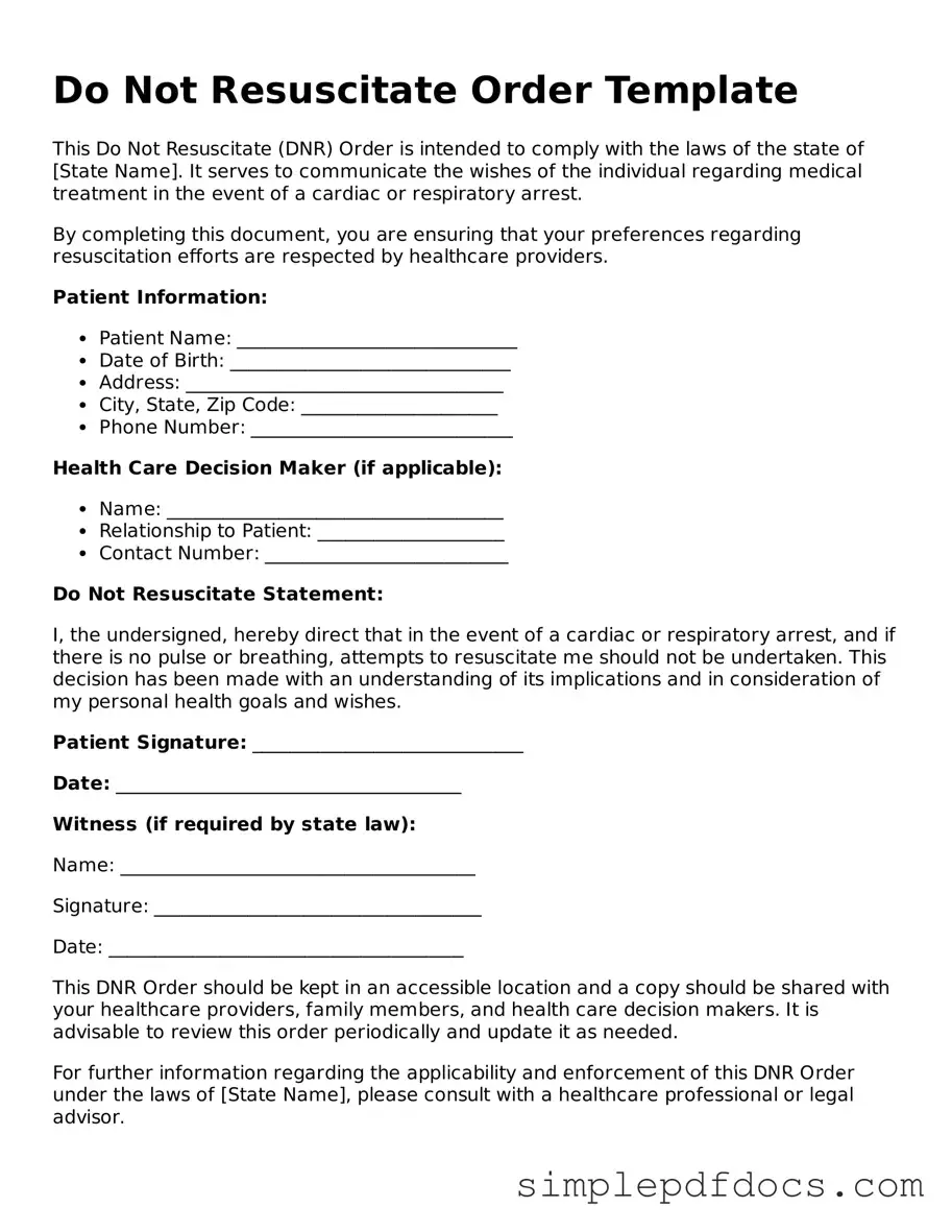 Attorney-Approved Do Not Resuscitate Order Form