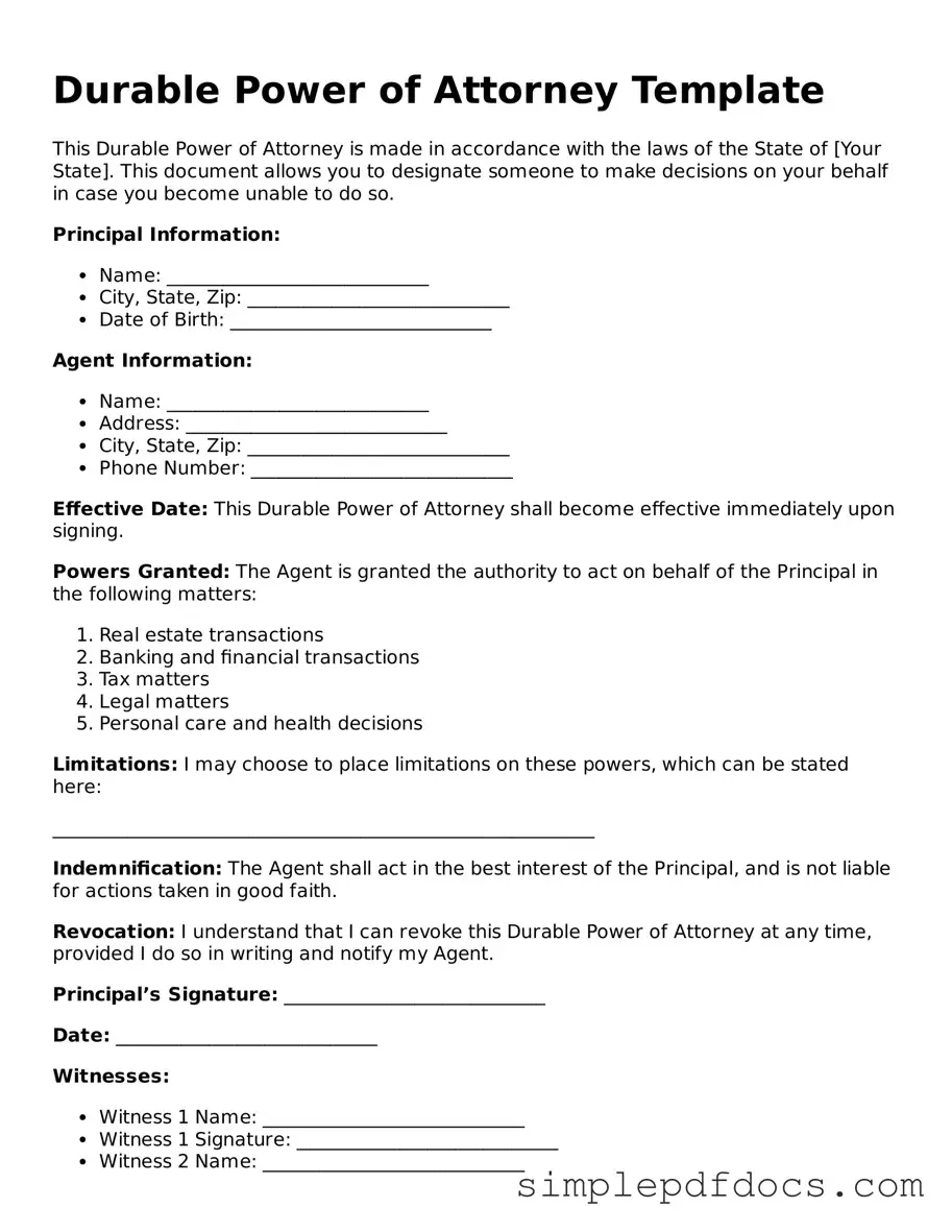 Attorney-Approved Durable Power of Attorney Form