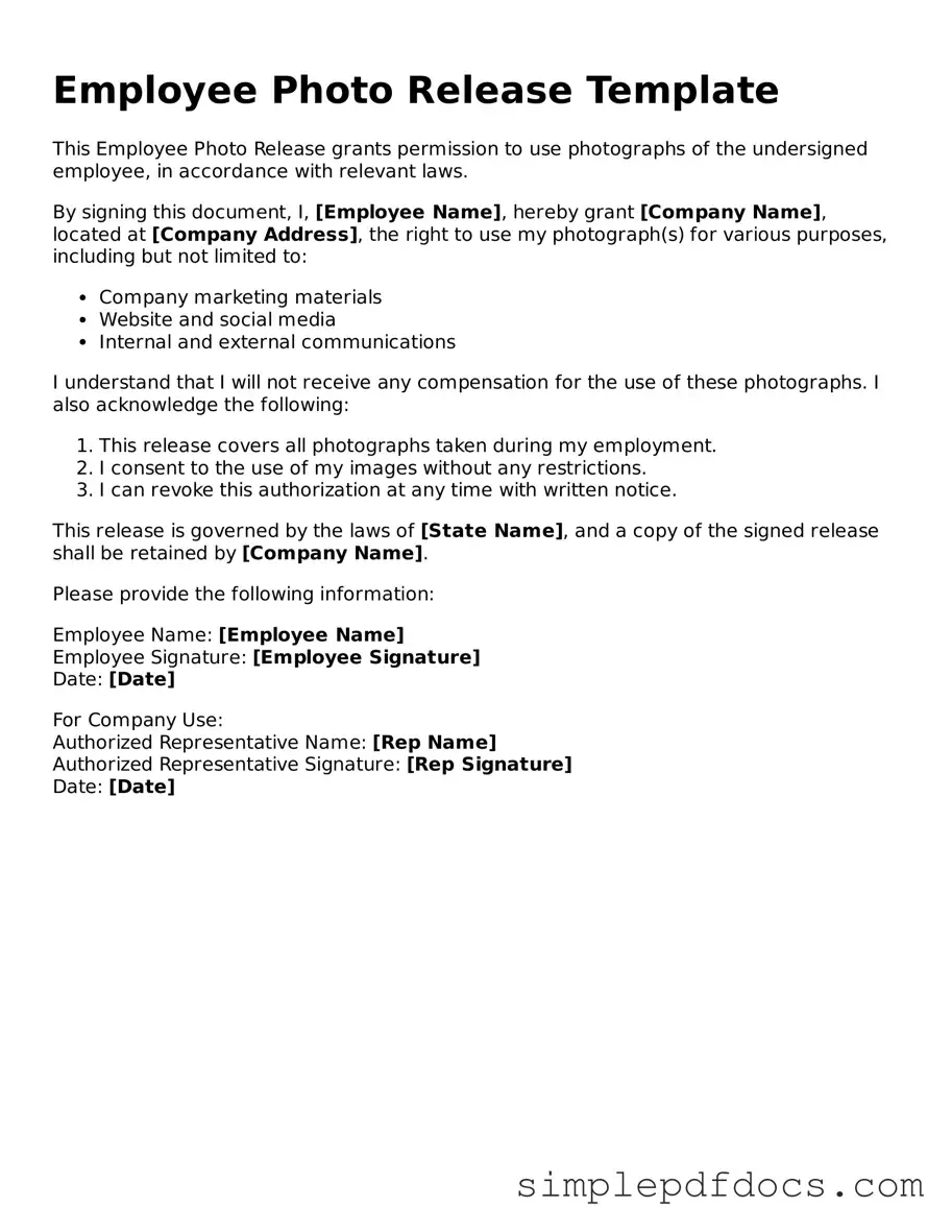 Attorney-Approved Employee Photo Release Form