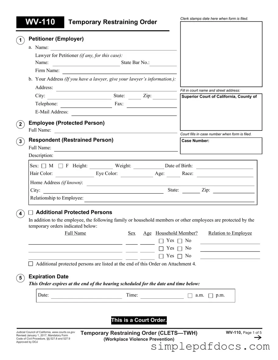 Fill Your Fake Restraining Order Form
