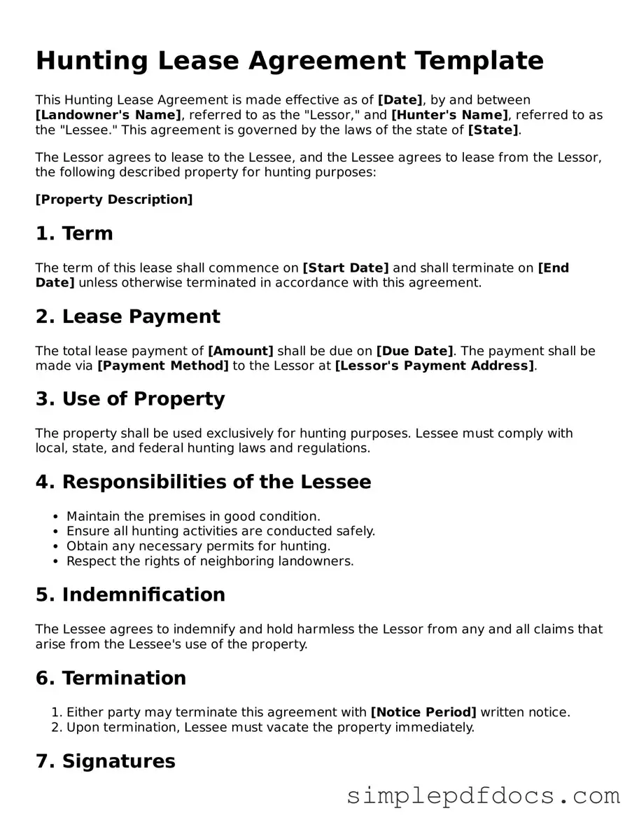 Attorney-Approved Hunting Lease Agreement Form