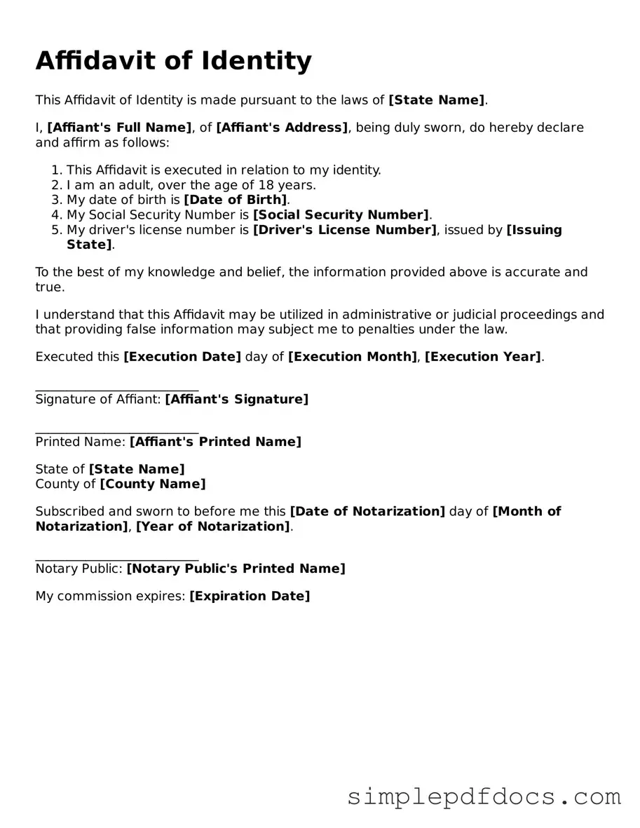 Attorney-Approved Affidavit of Identity Form