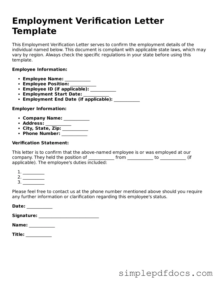 Attorney-Approved Employment Verification Form