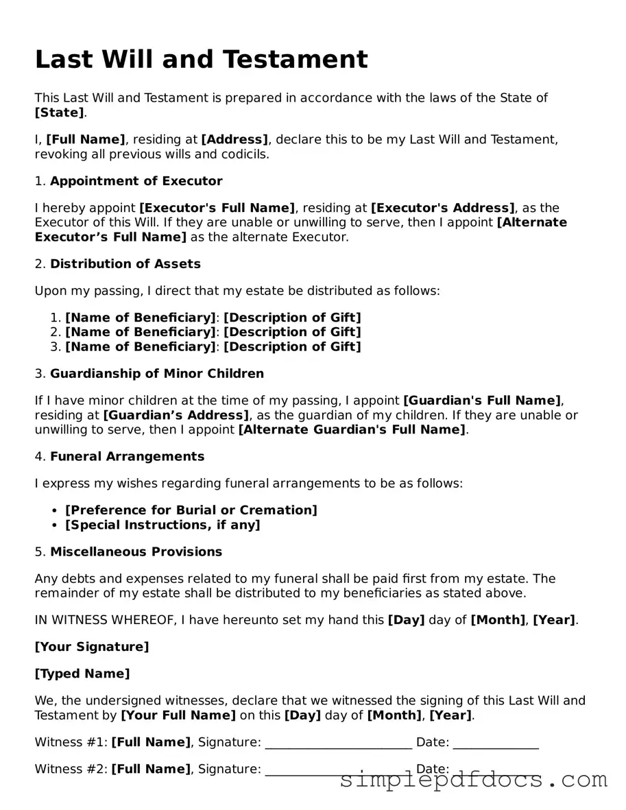 Attorney-Approved Last Will and Testament Form