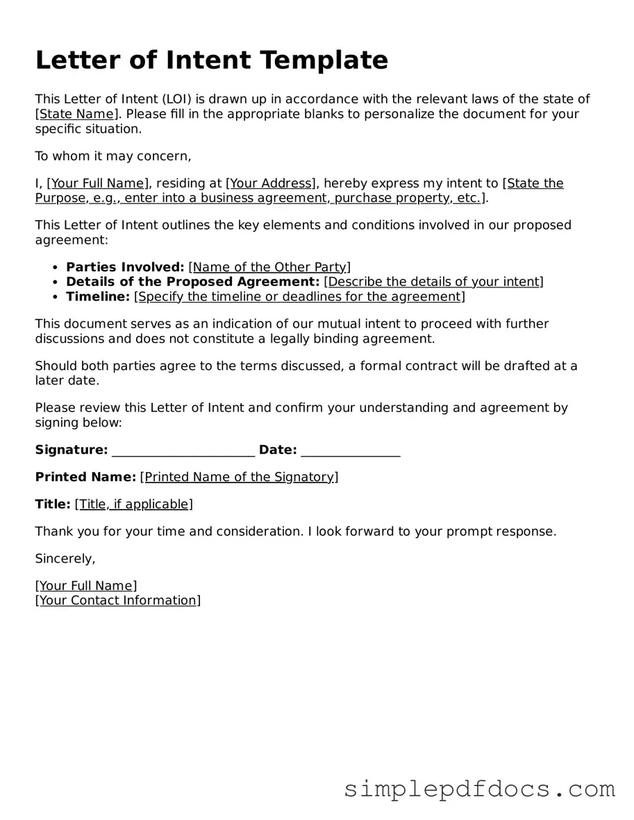 Attorney-Approved Letter of Intent Form