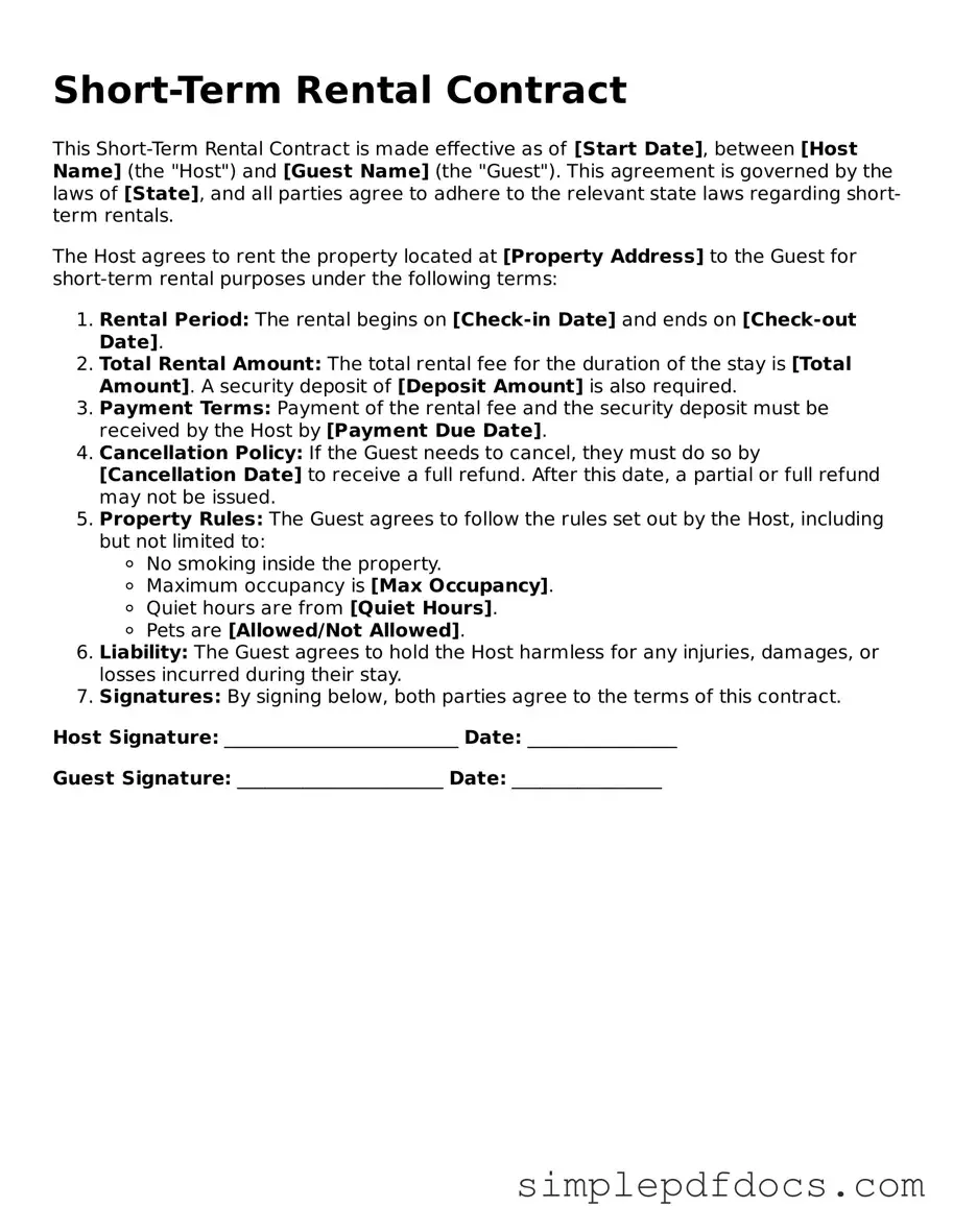 Attorney-Approved Short-Term Rental Contract Form