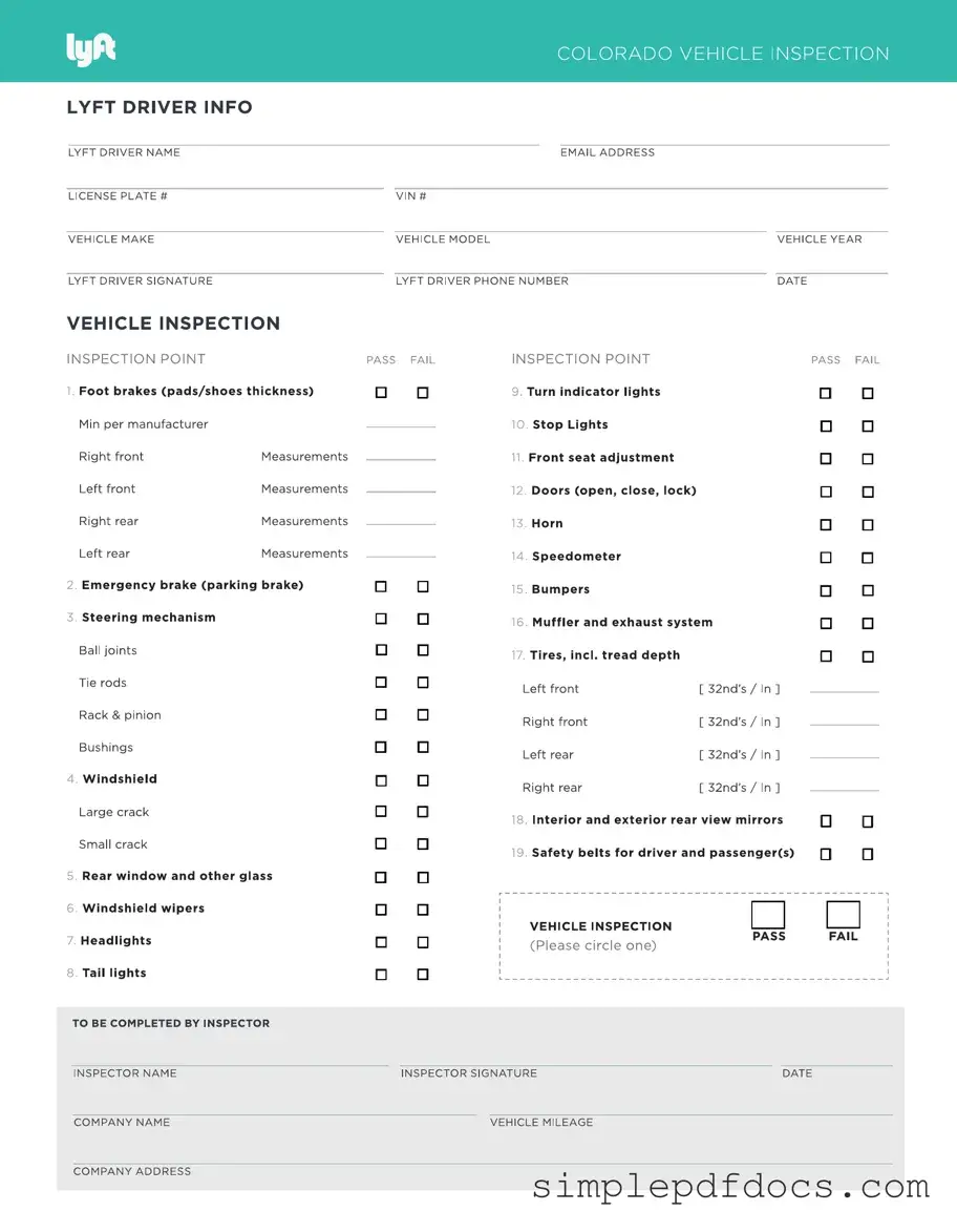 Fill Your Lyft Inspection Form