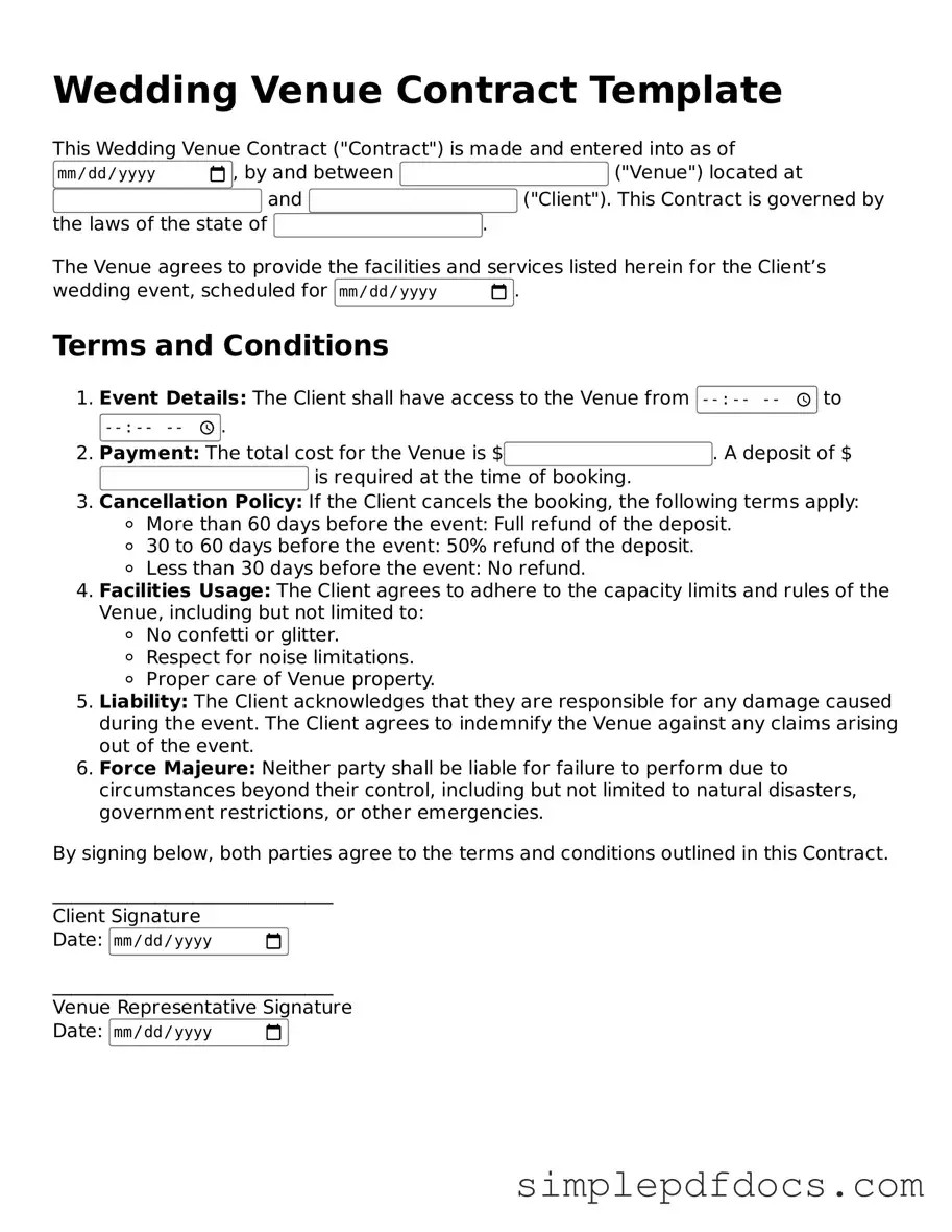 Attorney-Approved Wedding Venue Contract Form