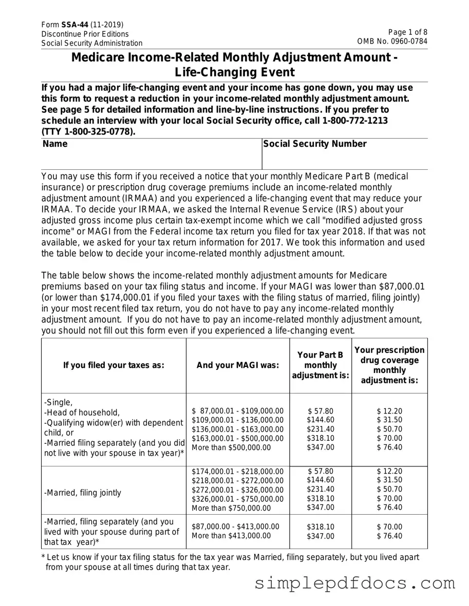 Fill Your SSA SSA-44 Form