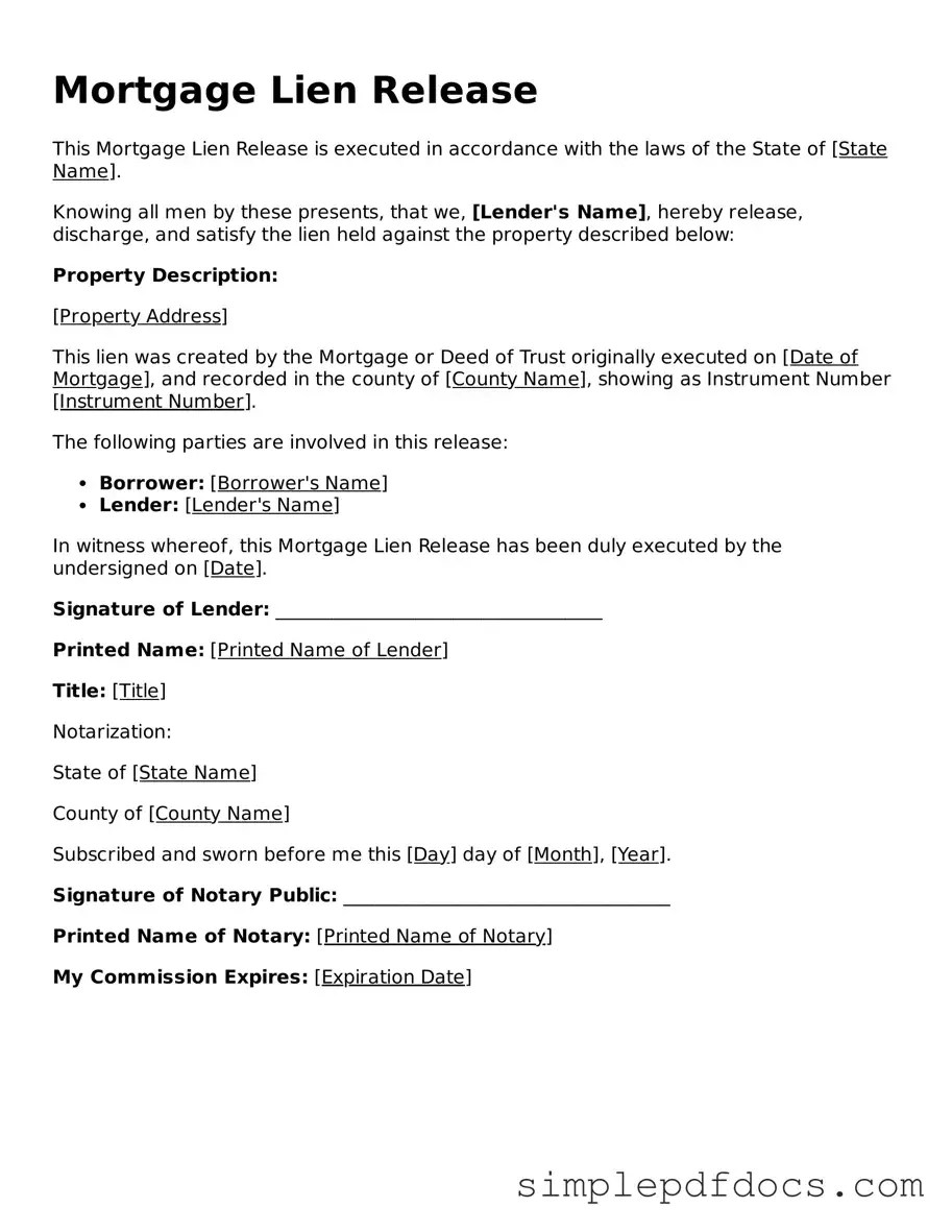 Attorney-Approved Mortgage Lien Release Form