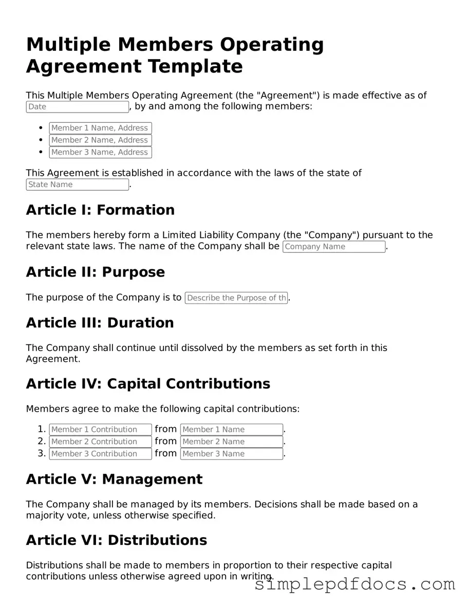 Attorney-Approved Multiple Members Operating Agreement Form