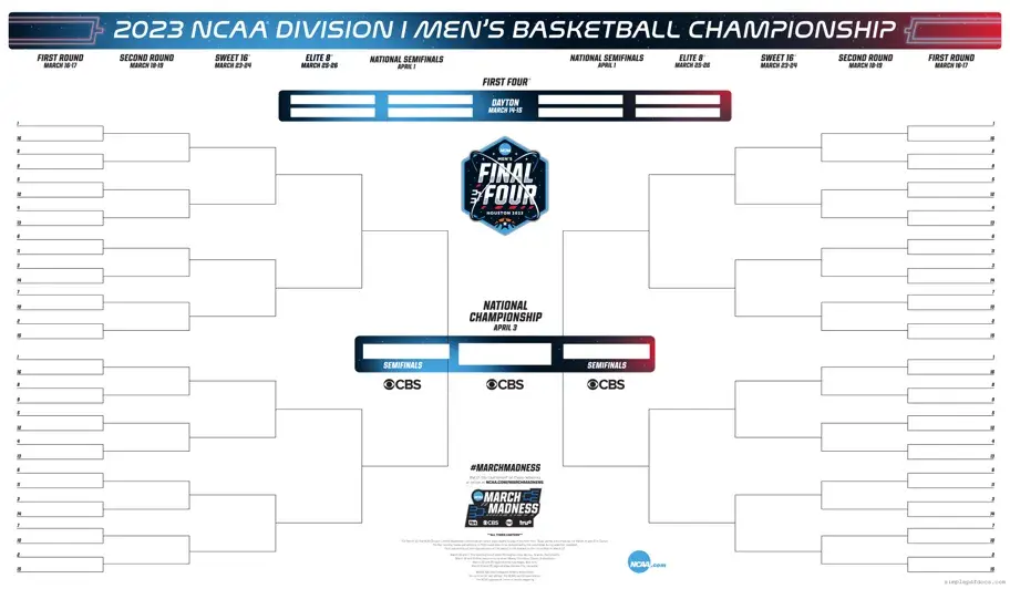 Fill Your NCAA bracket Form