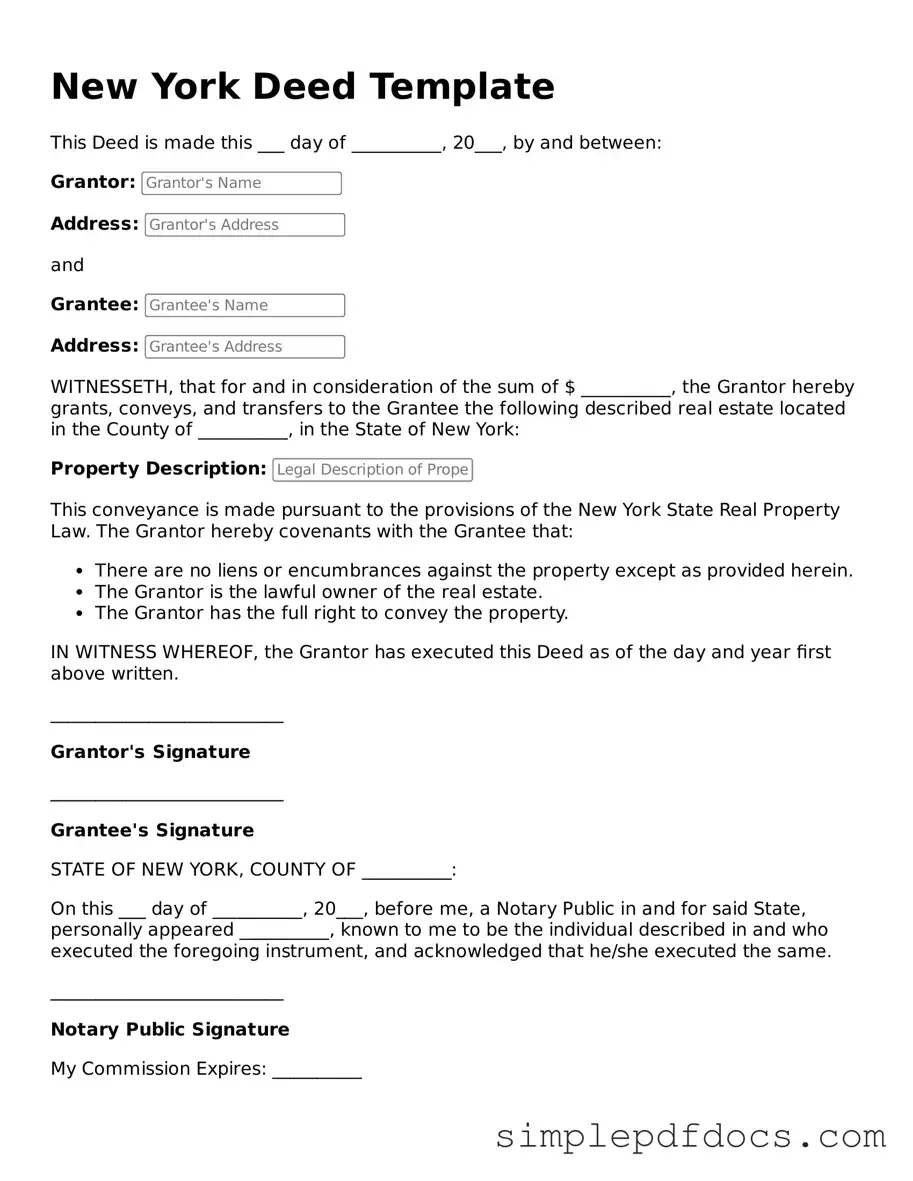 Legal Deed Document for the State of New York