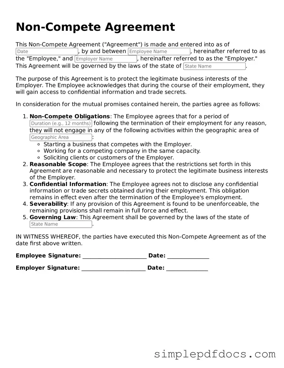 Attorney-Approved Non-compete Agreement Form