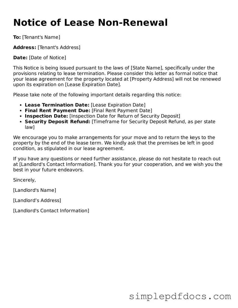 Attorney-Approved Notice of Lease Non-Renewal Form
