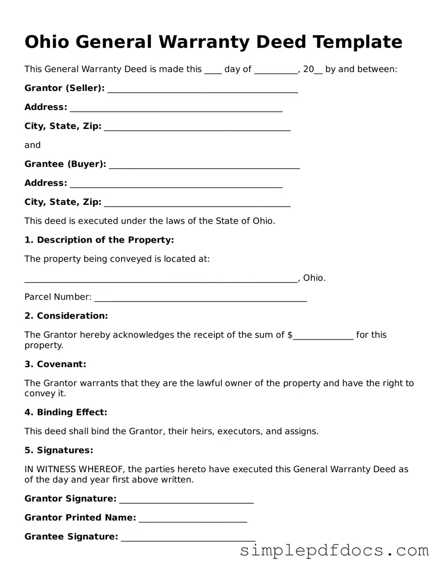 Legal Deed Document for the State of Ohio
