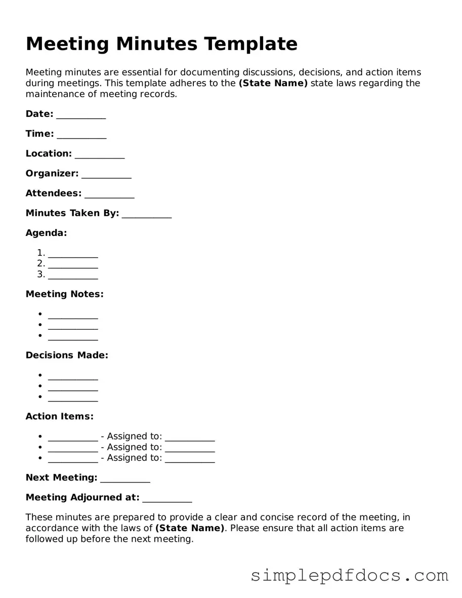 Attorney-Approved Meeting Minutes Form