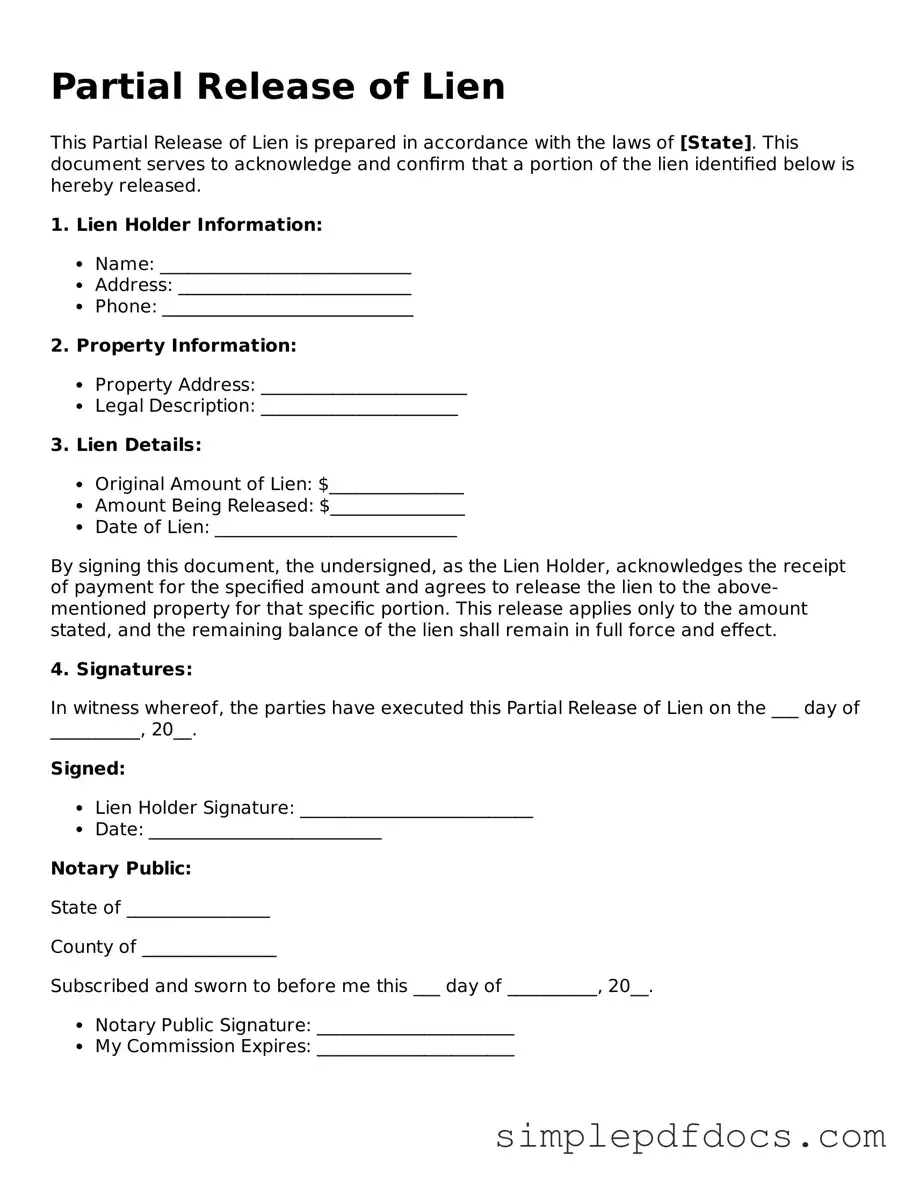 Attorney-Approved Partial Release of Lien Form