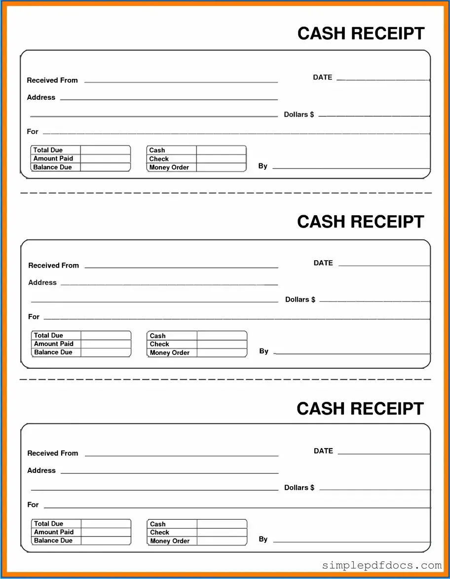 Fill Your Cash Receipt Form