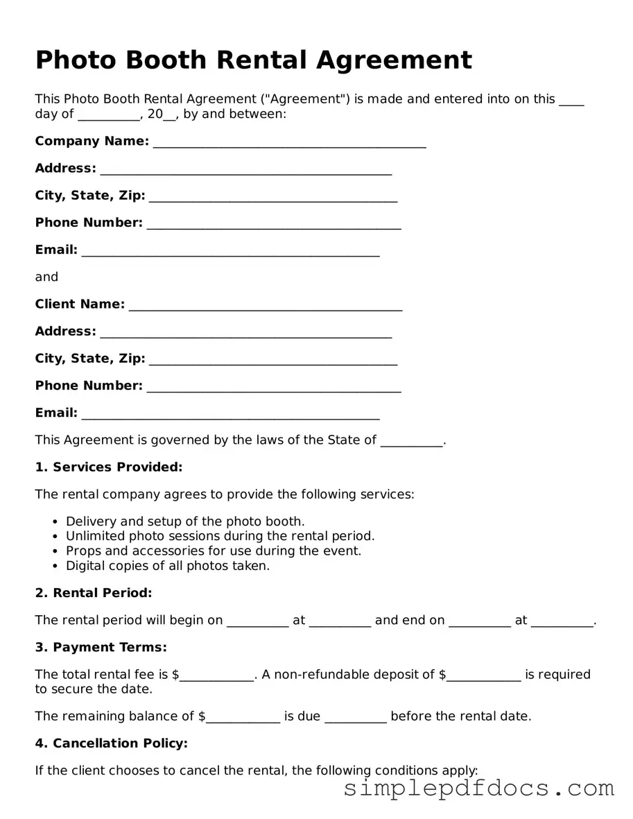 Attorney-Approved Photo Booth Rental Agreement Form