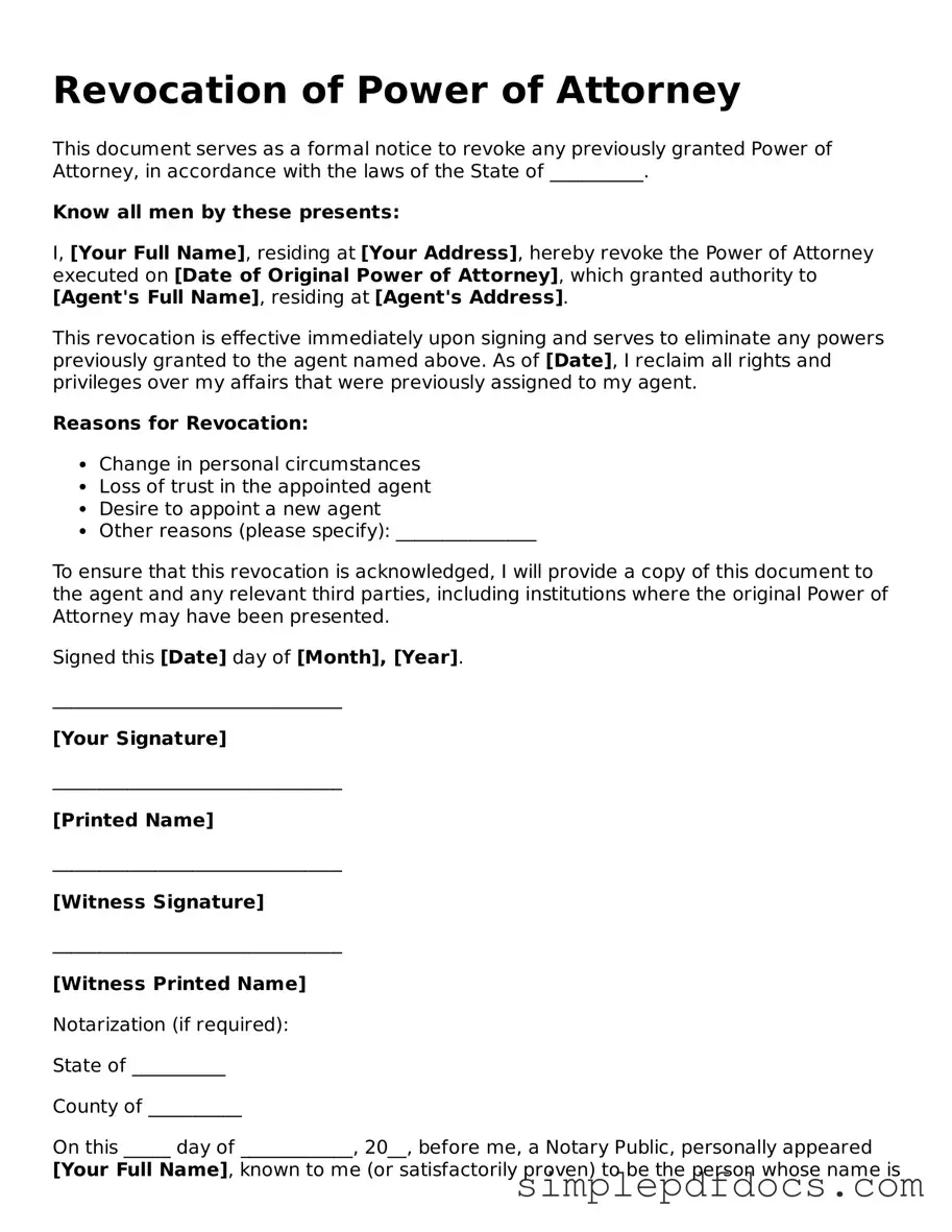 Attorney-Approved Revocation of Power of Attorney Form