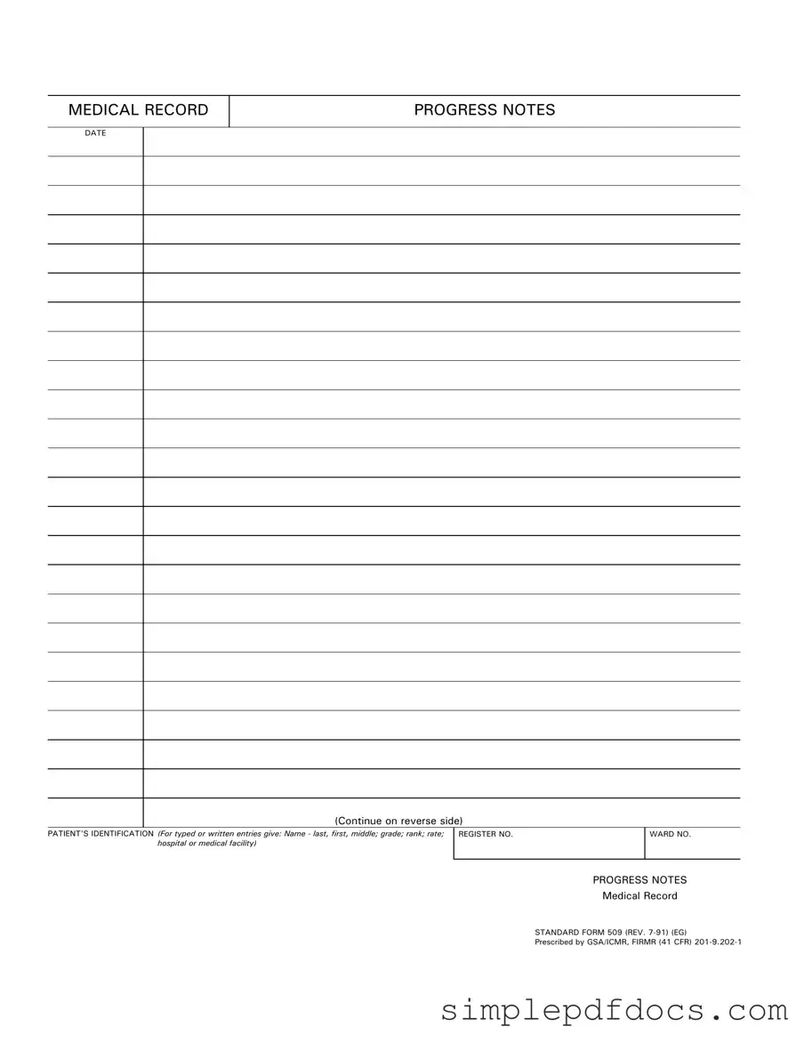 Fill Your Progress Notes Form