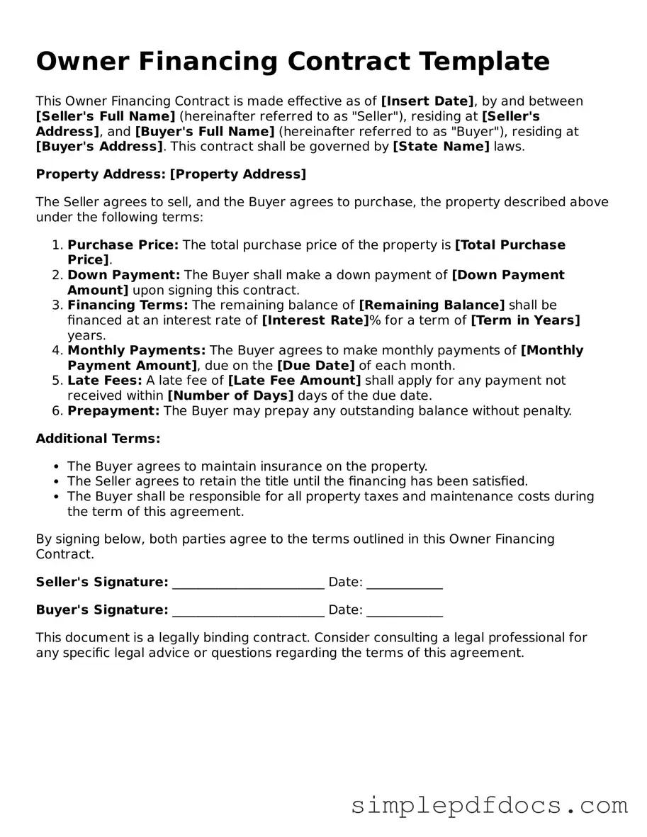 Attorney-Approved Owner Financing Contract Form