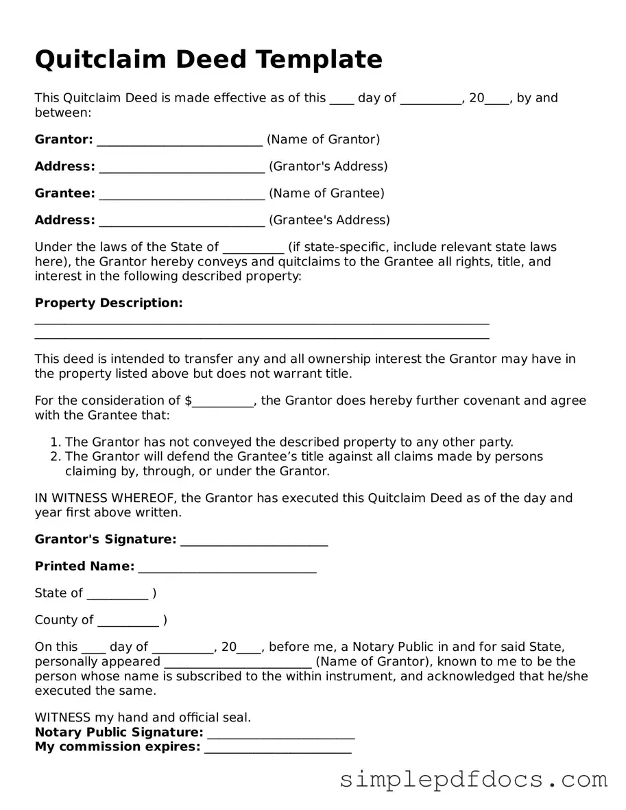 Attorney-Approved Quitclaim Deed Form