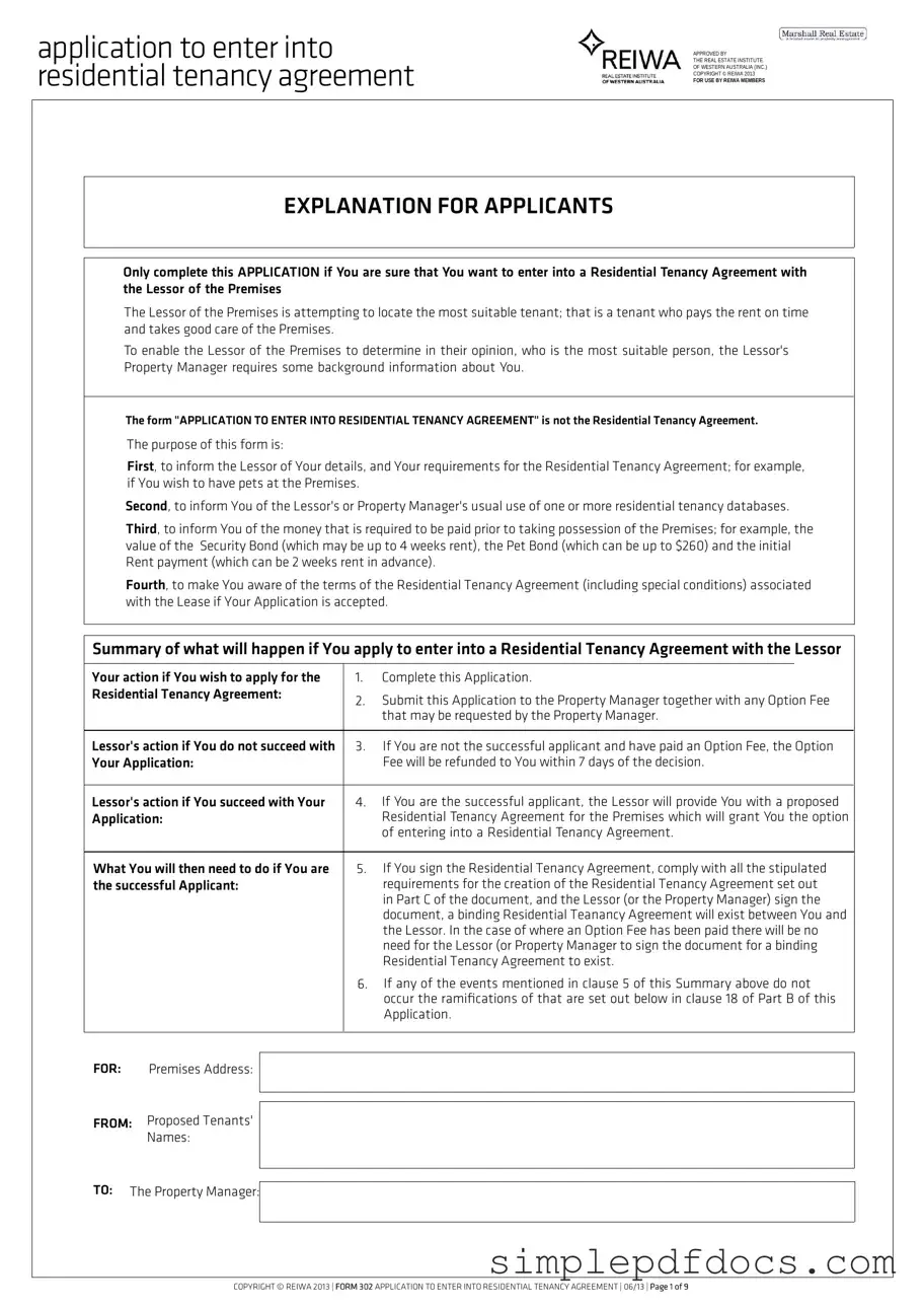 Fill Your Reiwa Tenancy Application Form