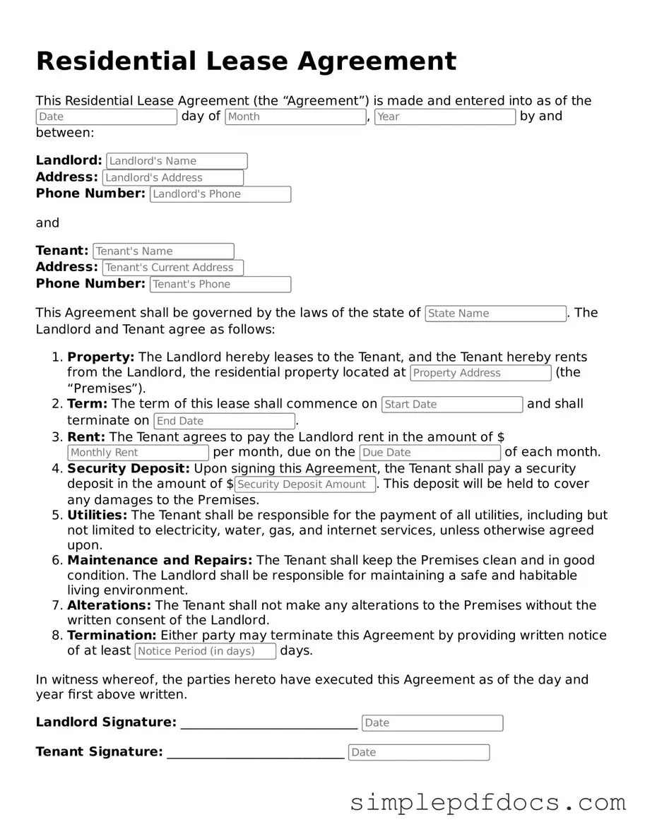 Attorney-Approved Residential Lease Agreement Form