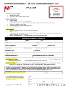 Fill Your Aaa International Driving Permit Application Form