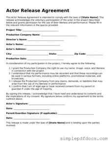 Attorney-Approved Actor Release Form
