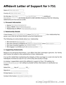 Attorney-Approved Affidavit Letter of Support for I-751 Form