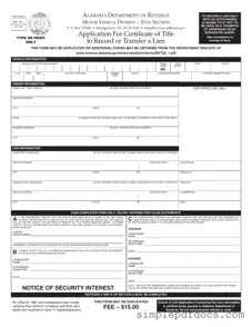 Fill Your Alabama Mvt 20 1 Form