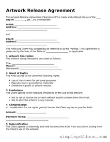 Attorney-Approved Artwork Release Form