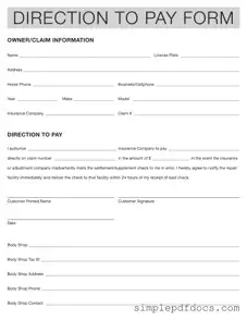 Fill Your Authorization And Direction Pay Form