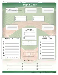 Fill Your Baseball Field Lineup Form