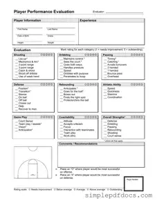 Fill Your Basketball Evaluation Form