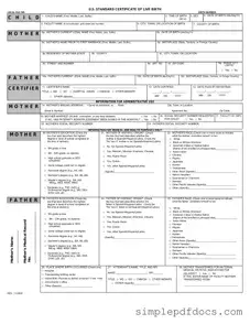 Fill Your CDC U.S. Standard Certificate of Live Birth Form